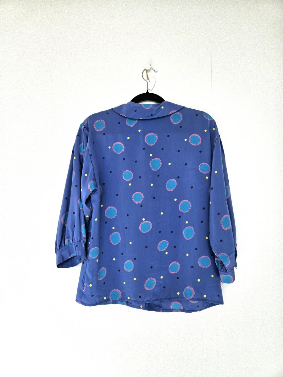 Funky vintage blouse met cirkels | L - Afbeelding 5