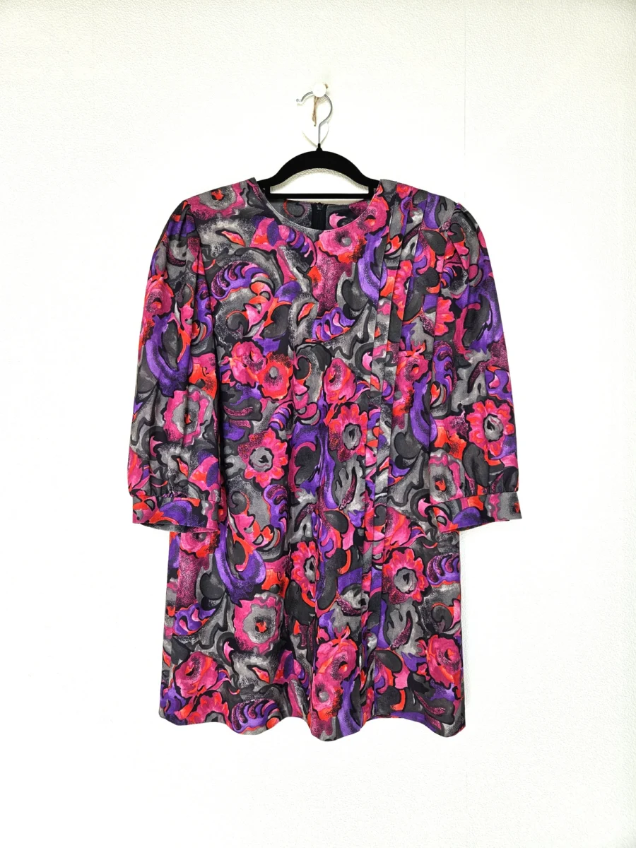 Lange vintage blouse met bloemen