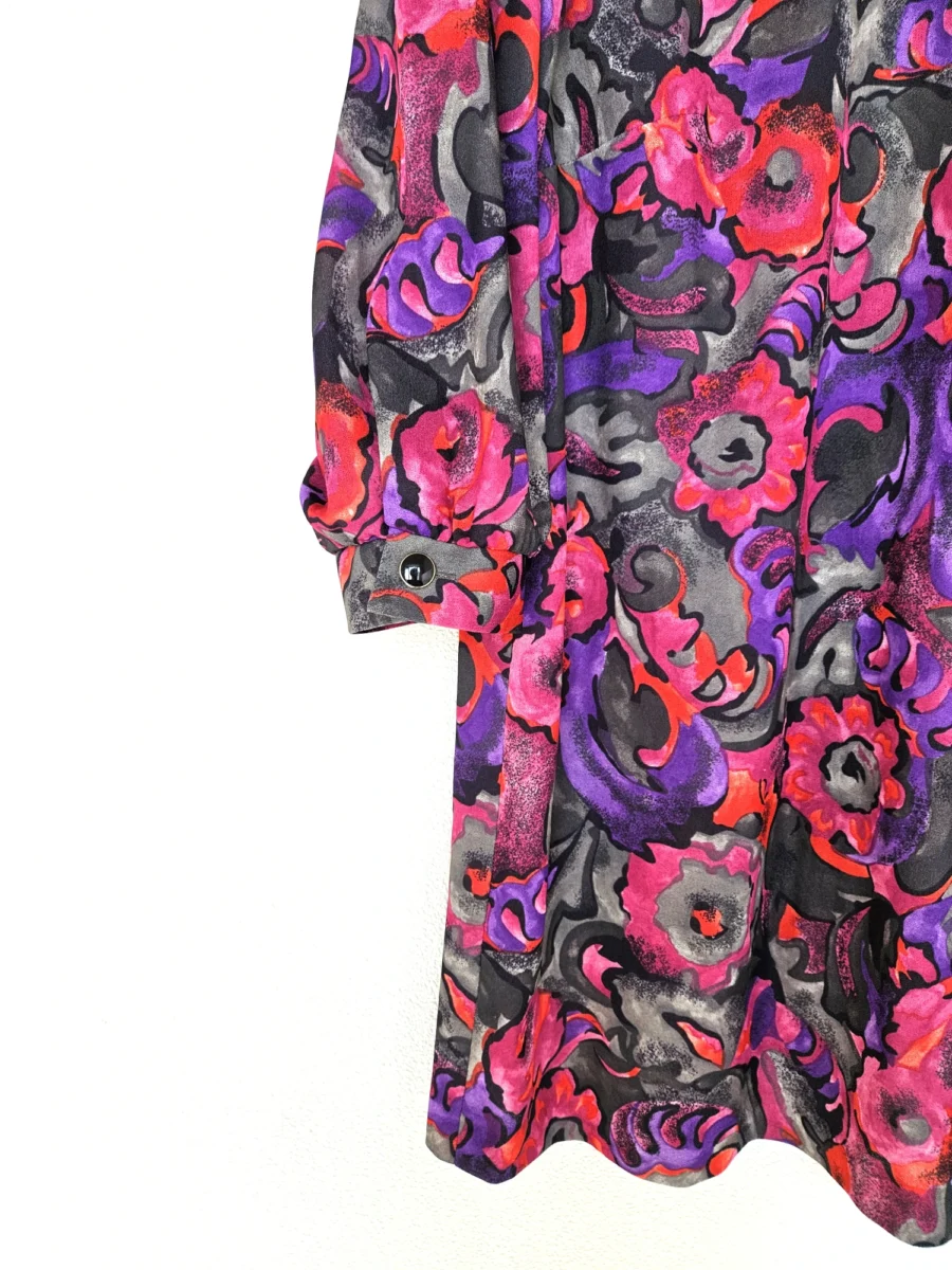 Lange vintage blouse met kleurrijke print | M - Afbeelding 6