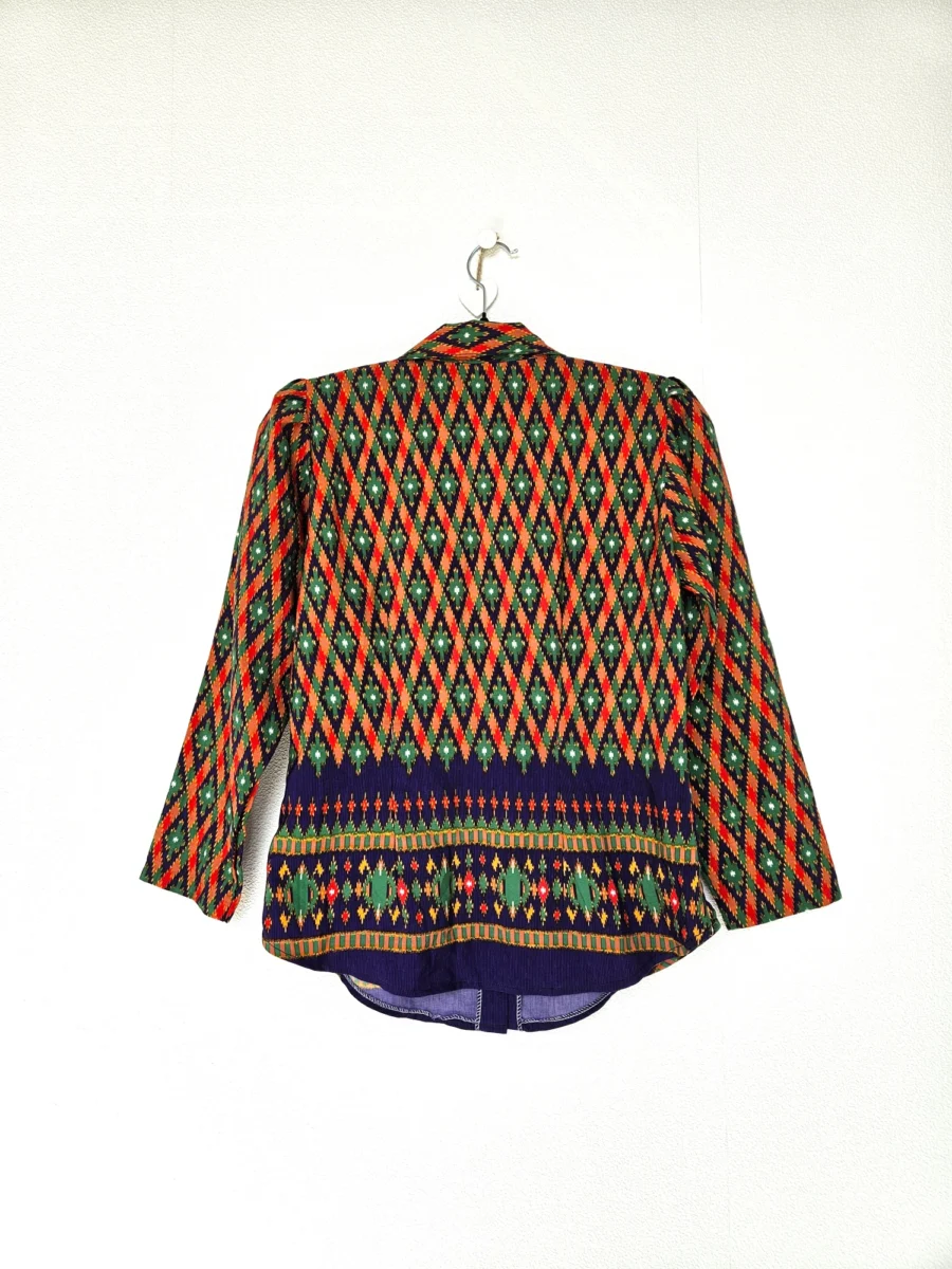 Vintage blouse met gekleurde ruiten | XS - Afbeelding 6