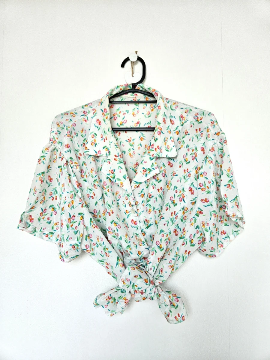 Luchtige vintage blouse met lichte glans | XXL - Afbeelding 4
