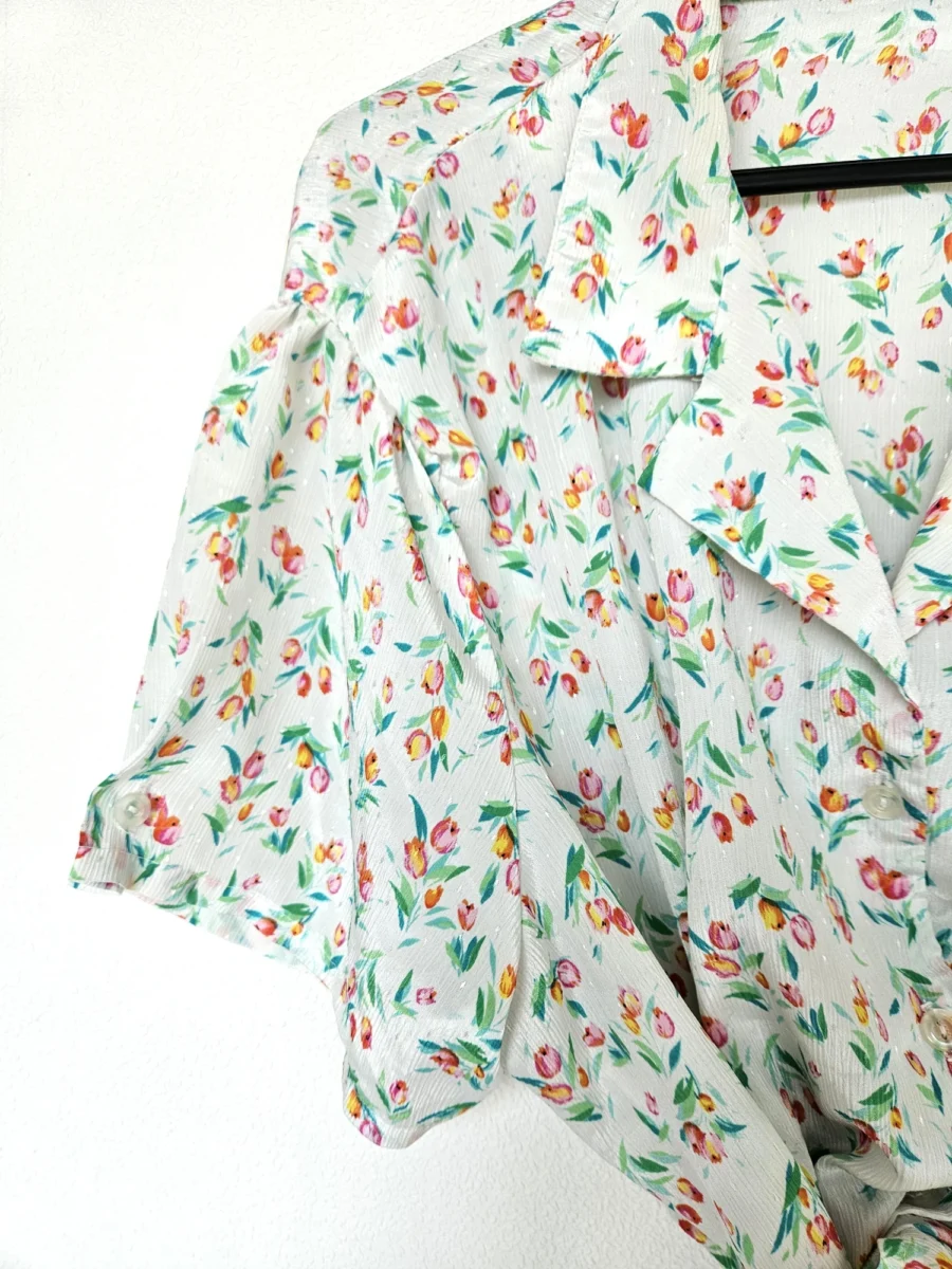 Luchtige vintage blouse met lichte glans | XXL - Afbeelding 5