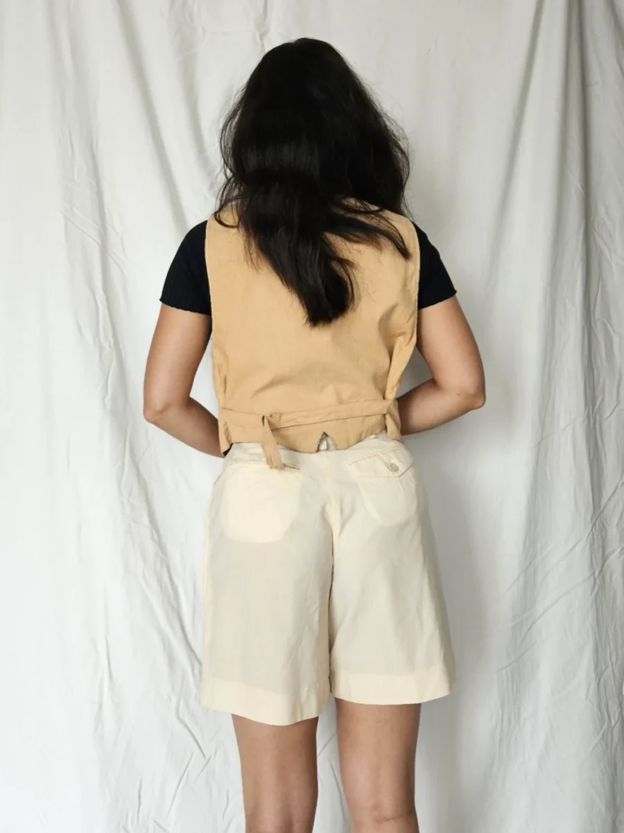 Corduroy vintage gilet van katoen | L - Afbeelding 3