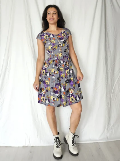 vintage jurk met funky print