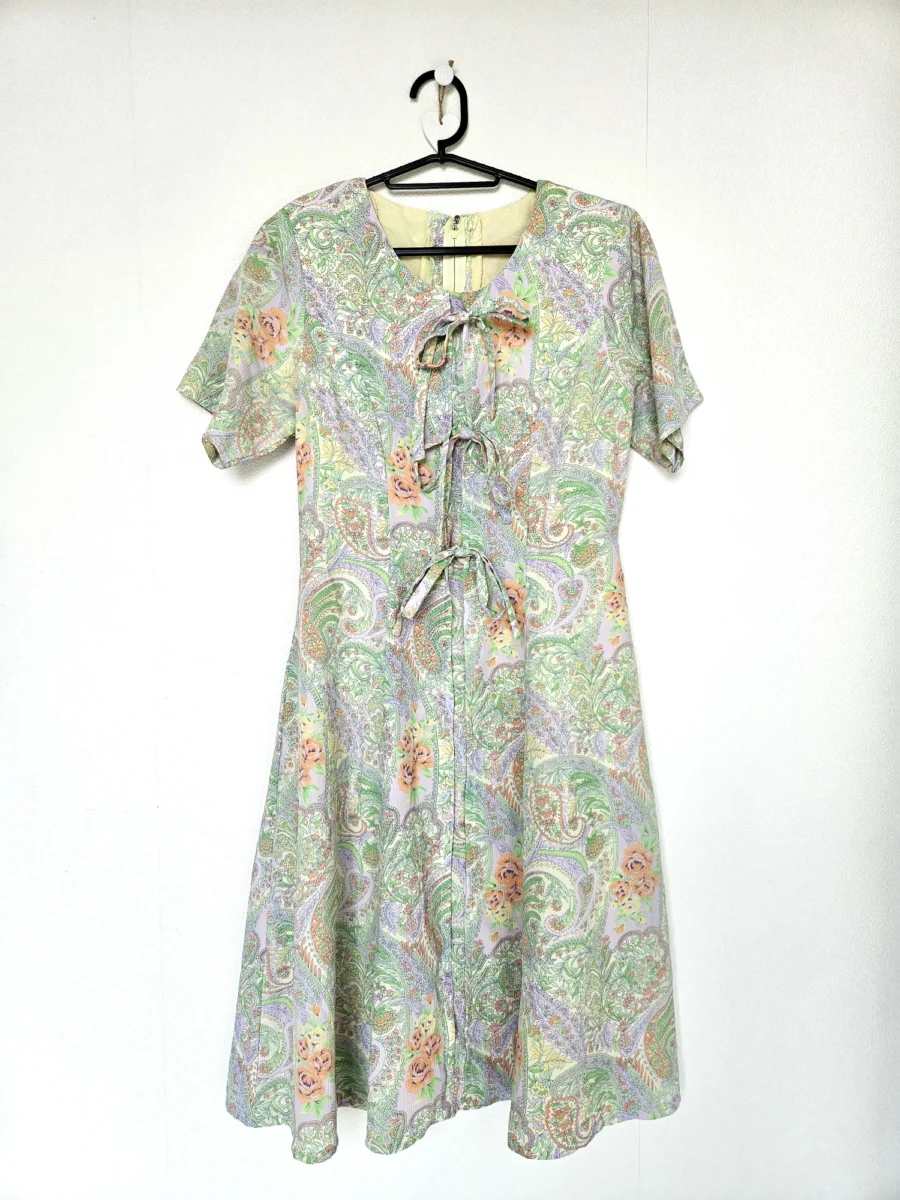 Zomerse vintage jurk met strikjes | S - Afbeelding 4