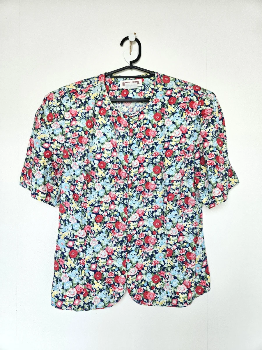 Getailleerde vintage blouse van viscose | L/XL - Afbeelding 4