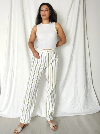 witte vintage broek met strepen