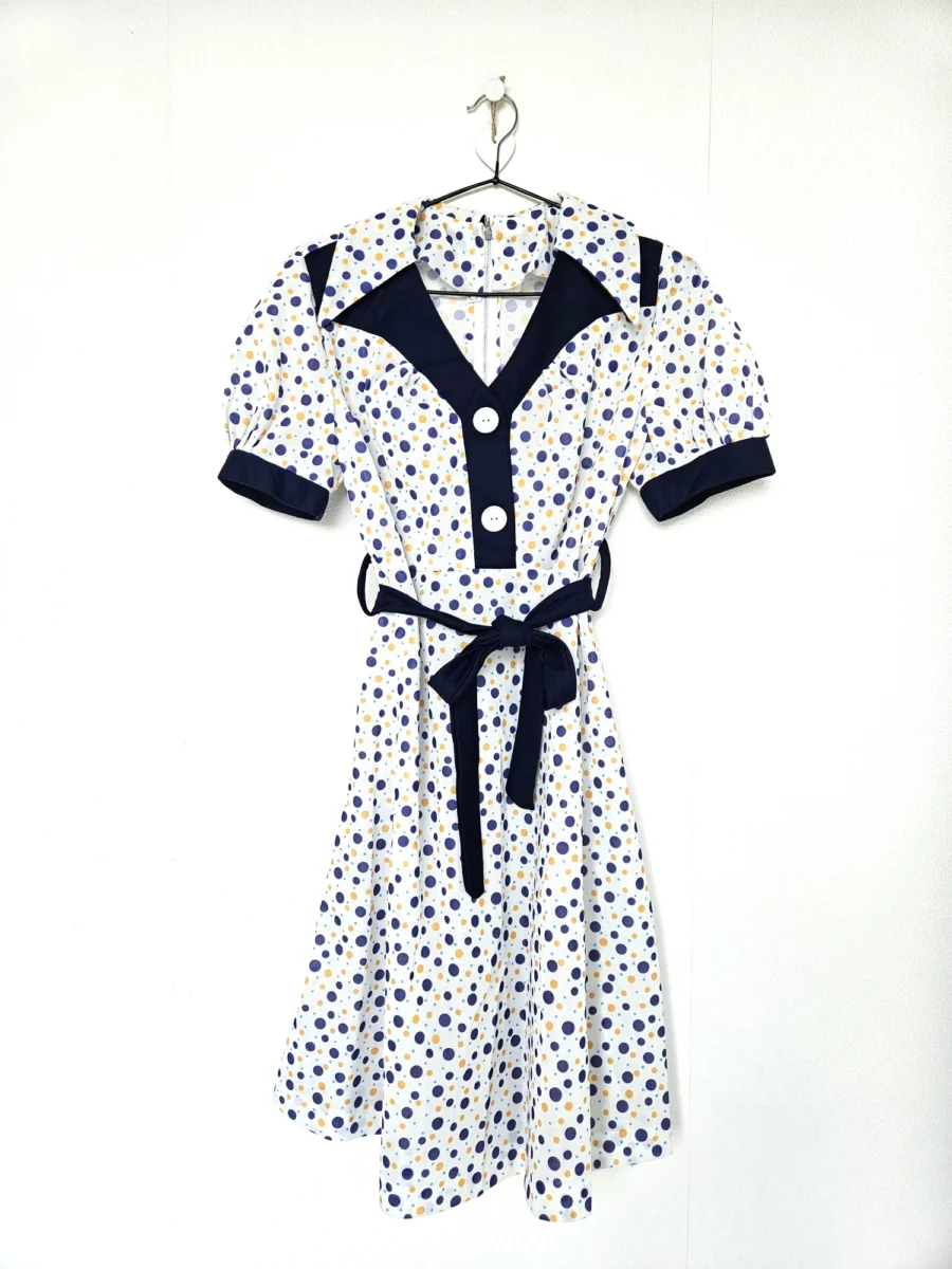 70s deadstock jurk met stippen | S - Afbeelding 4