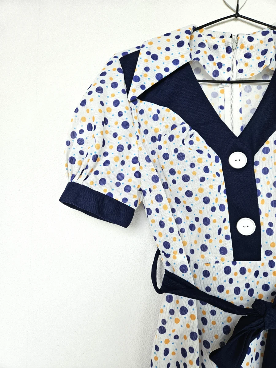 70s deadstock jurk met stippen | S - Afbeelding 6