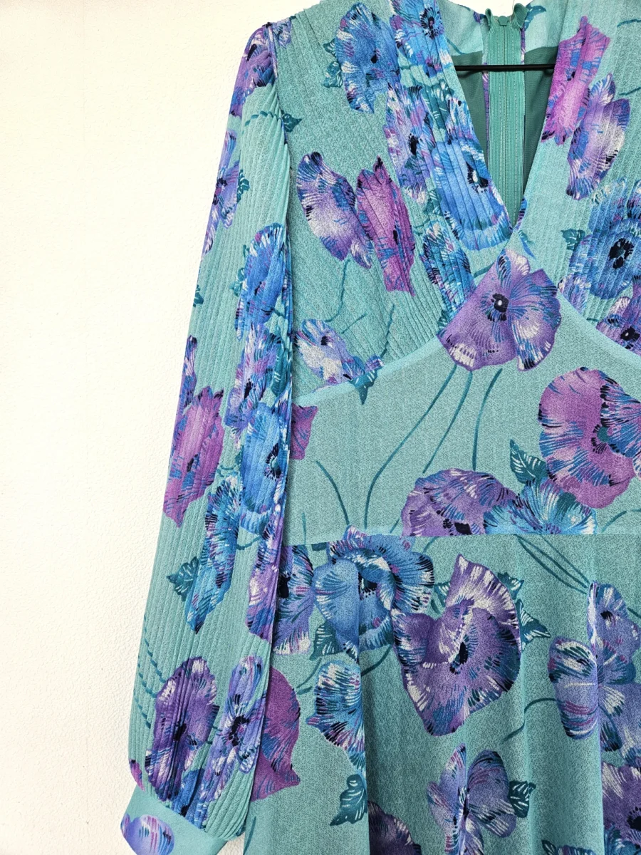 Zwierige 80s vintage jurk met bloemen | S/M - Afbeelding 7