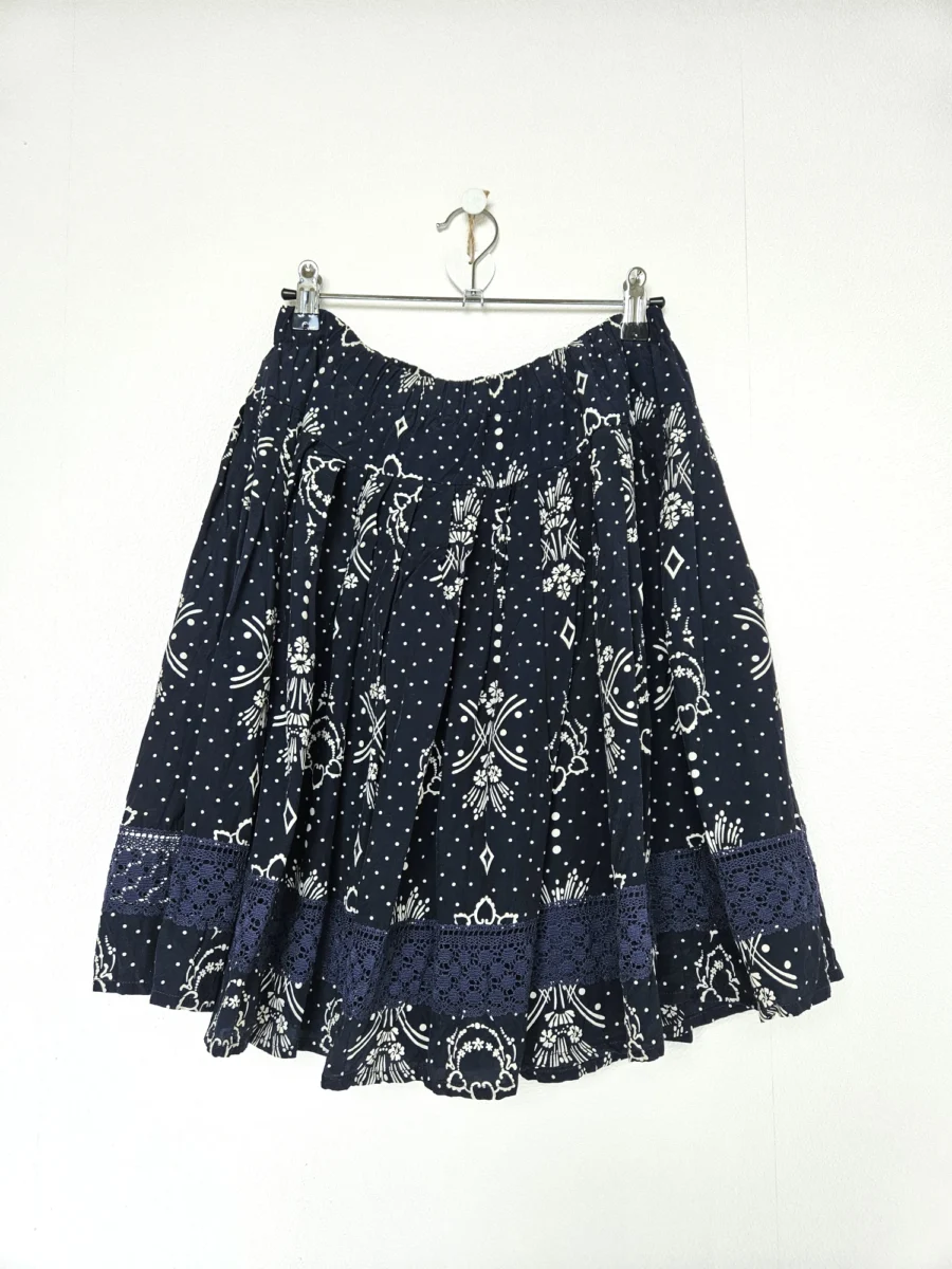 donkerblauwe vintage rok