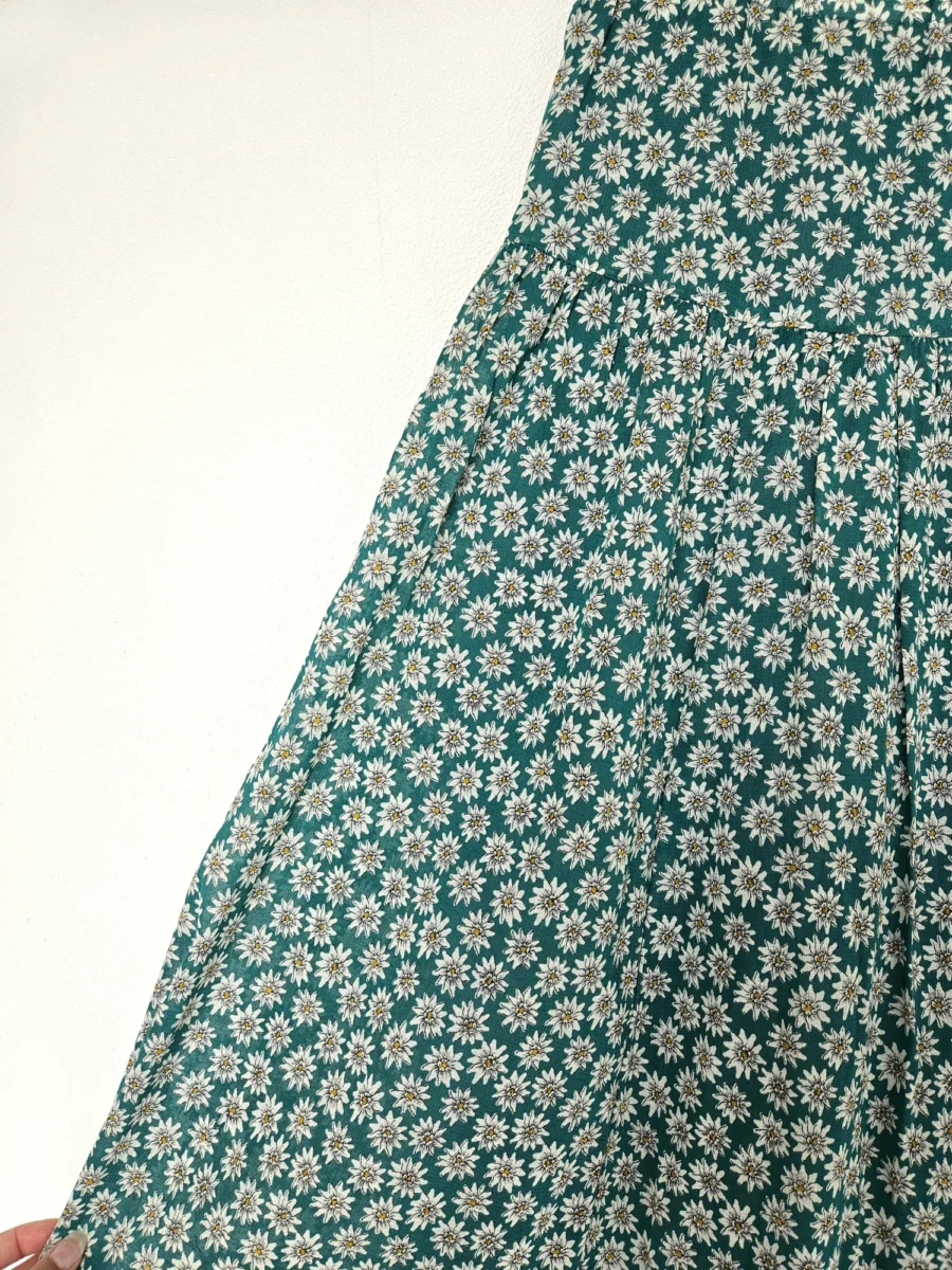 Katoenen vintage rok met witte bloemetjes | XL/XXL - Afbeelding 4